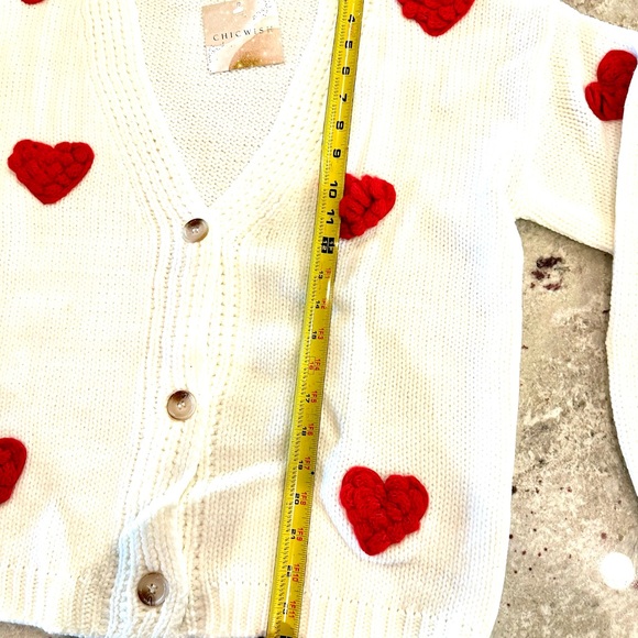 Chicwish Cardigan with Hearts. - Picture 7 of 7